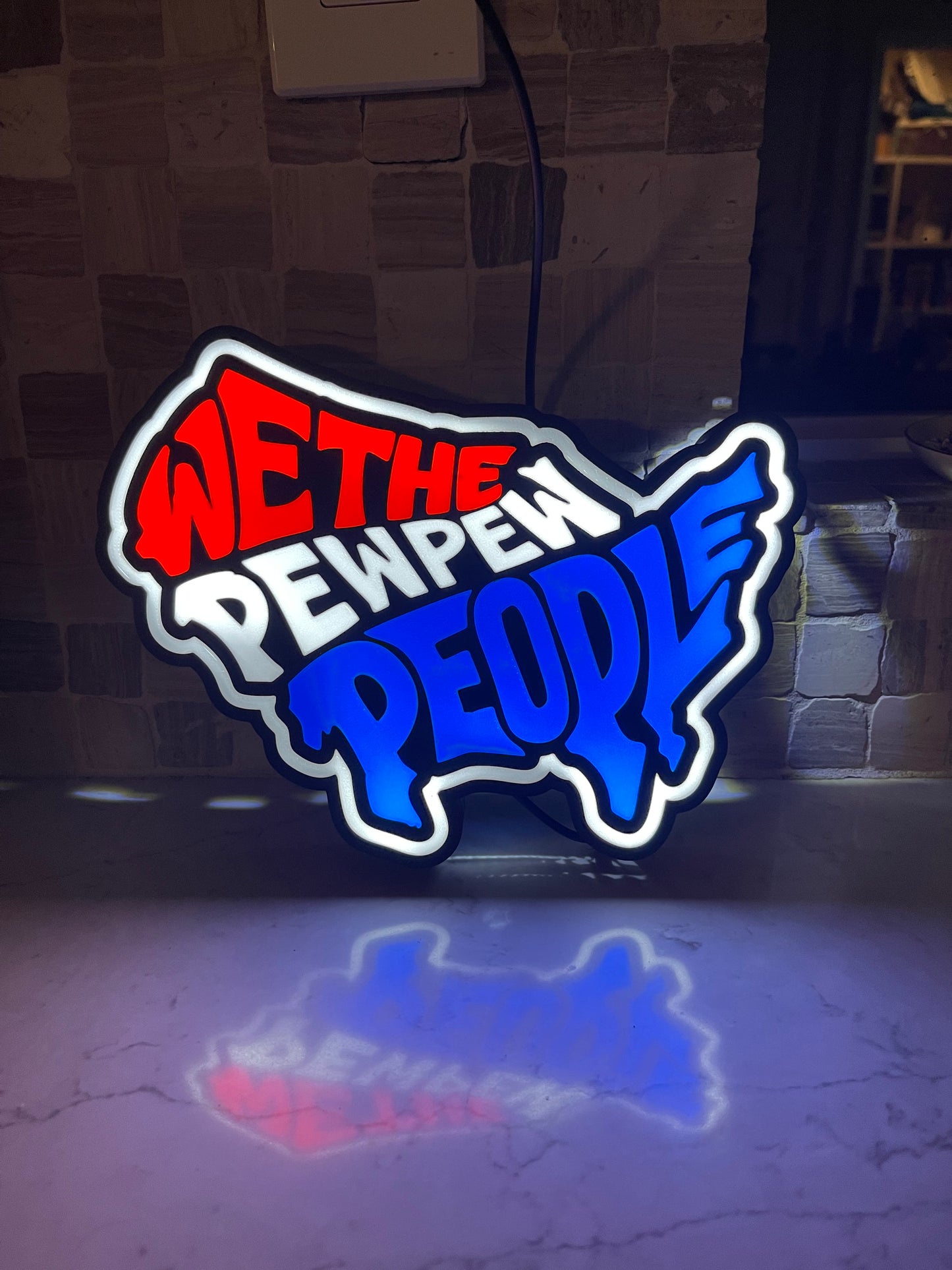 We the Pew Pew People light box