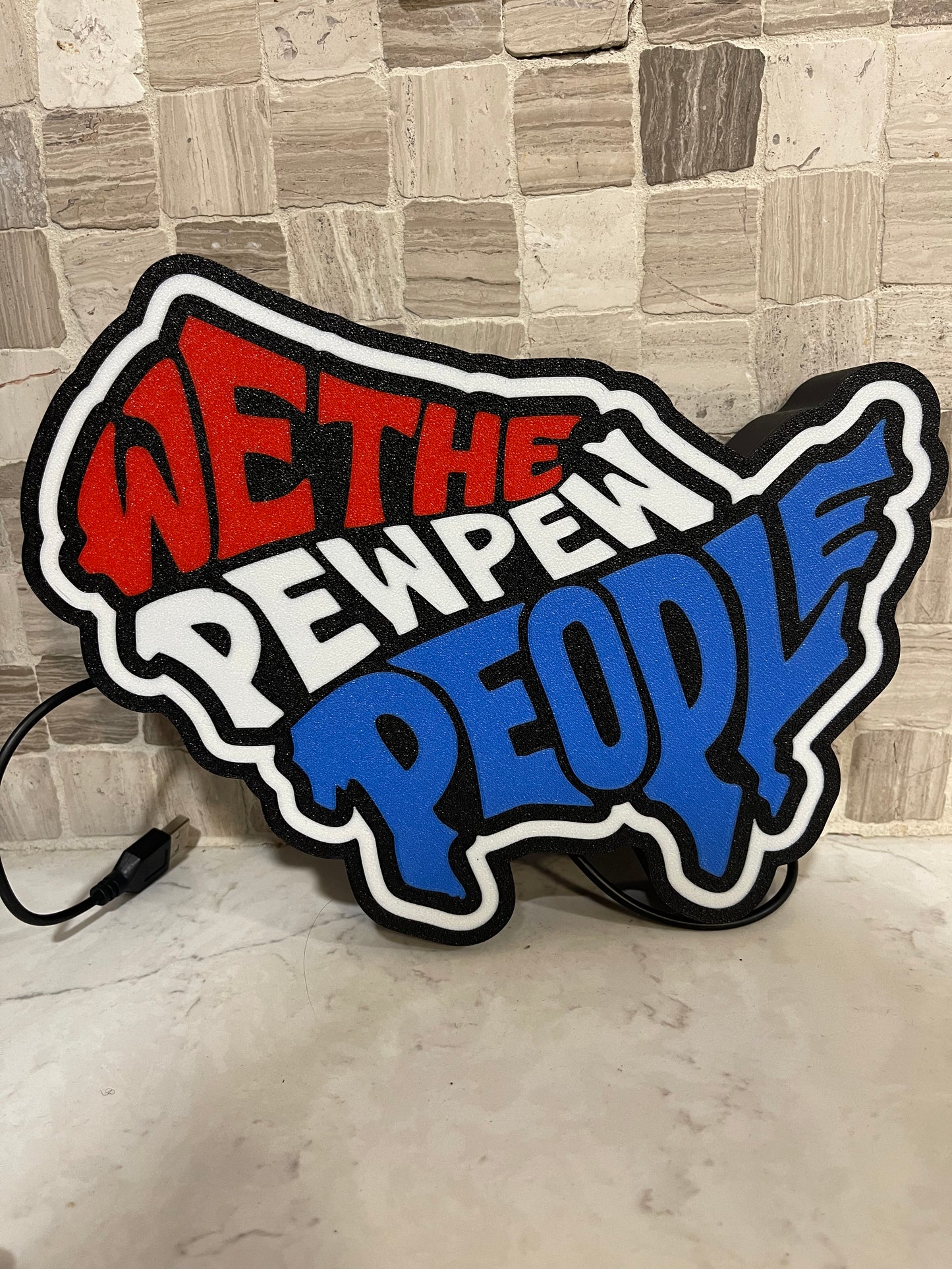 We the Pew Pew People light box