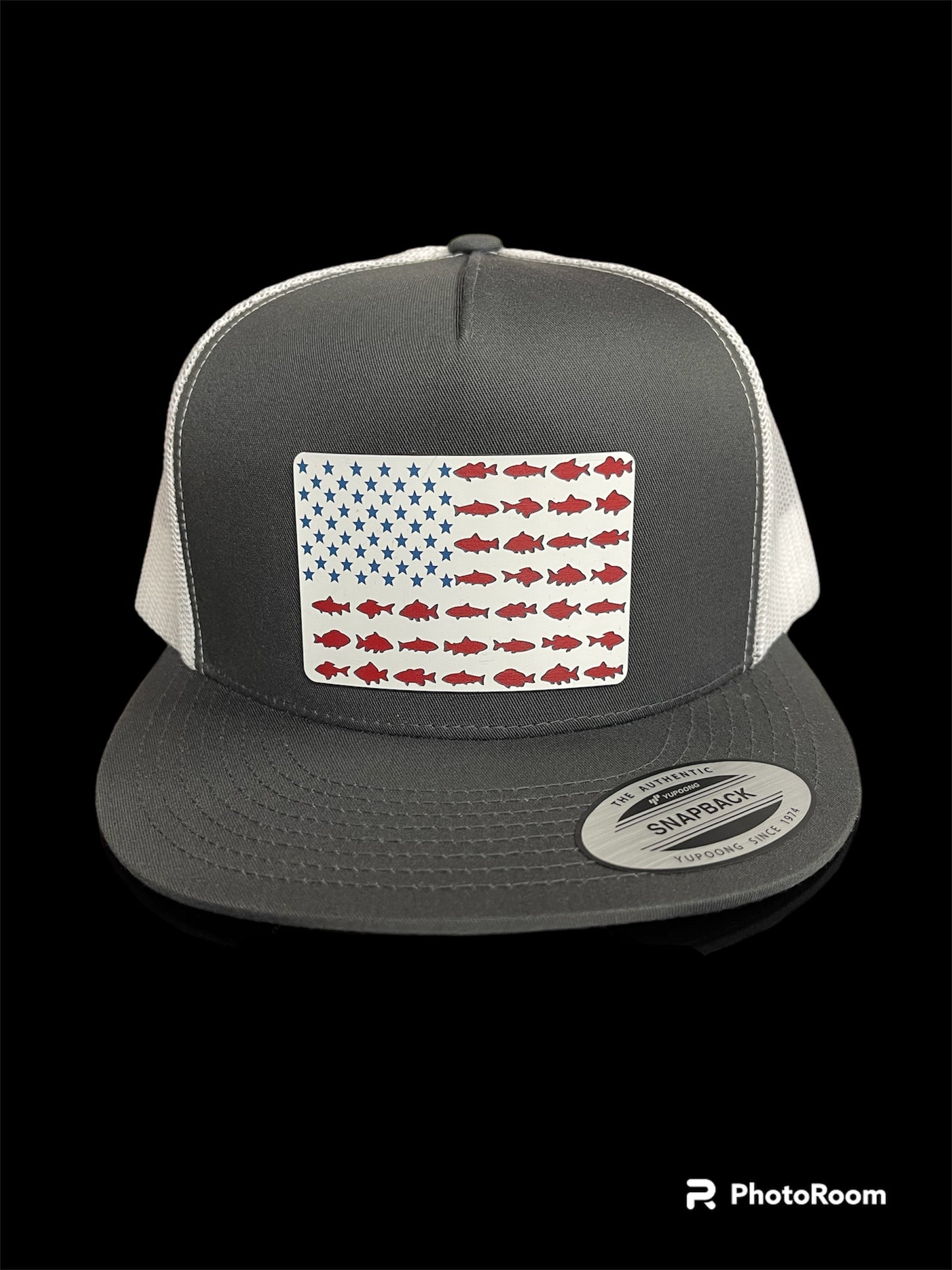 Fishing American flag hat